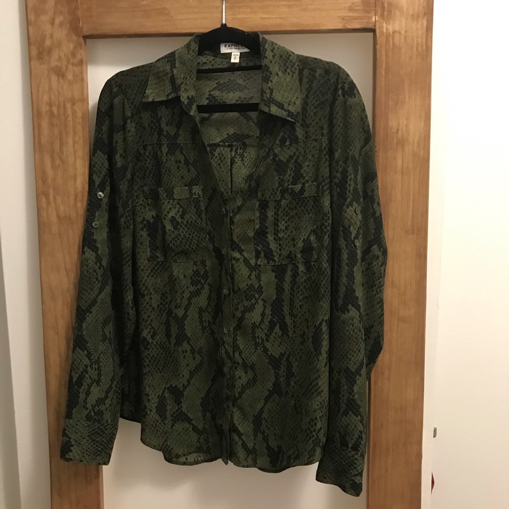 Express Snakeskin Portofino Blouse